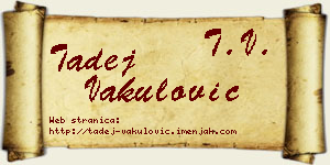 Tadej Vakulović vizit kartica